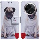 For OPPO A3 Pro 5G Coloured Drawing Flip Leather Phone Case(Pug) - 1