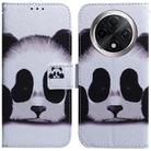 For OPPO A3 Pro 5G Coloured Drawing Flip Leather Phone Case(Panda) - 1