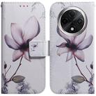 For OPPO A3 Pro 5G Coloured Drawing Flip Leather Phone Case(Magnolia) - 1