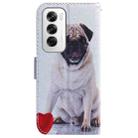 For OPPO Reno12 5G Global Coloured Drawing Flip Leather Phone Case(Pug) - 3