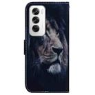 For OPPO Reno12 5G Global Coloured Drawing Flip Leather Phone Case(Lion) - 3