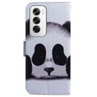 For OPPO Reno12 5G Global Coloured Drawing Flip Leather Phone Case(Panda) - 3