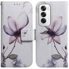 For OPPO Reno12 5G Global Coloured Drawing Flip Leather Phone Case(Magnolia) - 1