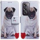 For OPPO Reno12 Pro 5G Global Coloured Drawing Flip Leather Phone Case(Pug) - 1