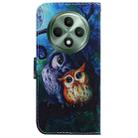 For OPPO Reno12 F 5G Coloured Drawing Flip Leather Phone Case(Oil Painting Owl) - 3