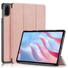 For Honor Pad X9 / X8 Pro 11.5 Custer Pure Color 3-Fold Holder Leather Tablet Case(Rose Gold) - 1