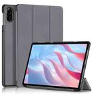 For Honor Pad X9 / X8 Pro 11.5 Custer Pure Color 3-Fold Holder Leather Tablet Case(Grey) - 1