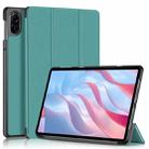 For Honor Pad X9 / X8 Pro 11.5 Custer Pure Color 3-Fold Holder Leather Tablet Case(Dark Green) - 1