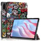 For Honor Pad X9 / X8 Pro 11.5 Coloured Drawing 3-Fold Holder Leather Tablet Case(Graffiti) - 1