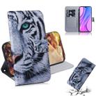 For Xiaomi Redmi 9 Colored Drawing Horizontal Flip Leather Case with Holder & Card Slot & Wallet(Tiger) - 1