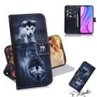 For Xiaomi Redmi 9 Colored Drawing Horizontal Flip Leather Case with Holder & Card Slot & Wallet(Wolf and Dog) - 1