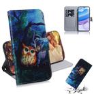 For Xiaomi Redmi 10X 5G Colored Drawing Horizontal Flip Leather Case with Holder & Card Slot & Wallet(Oil Painting Owl) - 1