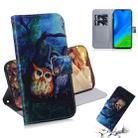 For Huawei P Smart 2020 Colored Drawing Horizontal Flip Leather Case with Holder & Card Slot & Wallet(Oil Painting Owl) - 1