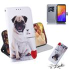 For Huawei Y5P Colored Drawing Horizontal Flip Leather Case with Holder & Card Slot & Wallet(Pug) - 1