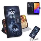 For Huawei Y5P Colored Drawing Horizontal Flip Leather Case with Holder & Card Slot & Wallet(Wolf and Dog) - 1