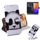 For Huawei Y5P Colored Drawing Horizontal Flip Leather Case with Holder & Card Slot & Wallet(Panda) - 1