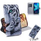 For Motorola Moto G8 Power Lite Colored Drawing Horizontal Flip Leather Case with Holder & Card Slot & Wallet(Tiger) - 1