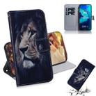 For Motorola Moto G8 Power Lite Colored Drawing Horizontal Flip Leather Case with Holder & Card Slot & Wallet(Lion) - 1