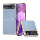 For Motorola Razr 40 Genuine Leather Mino Series Nano Plating Phone Case(Blue) - 1