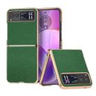 For Motorola Razr 40 Genuine Leather Mino Series Nano Plating Phone Case(Green) - 1