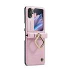 For OPPO Find N2 Flip CaseMe 003 Crazy Horse Texture Leather Phone Case with Ring Holder(Rose Gold) - 1
