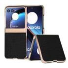 For Motorola Razr 40 Ultra Genuine Leather Luxury Series Nano Plating Phone Case(Black) - 1