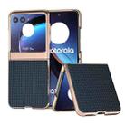 For Motorola Razr 40 Ultra Genuine Leather Luxury Series Nano Plating Phone Case(Royal Blue) - 1