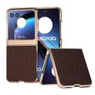 For Motorola Razr 40 Ultra Genuine Leather Luxury Series Nano Plating Phone Case(Coffee) - 1