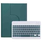 For iPad 10th Gen 10.9 2022 Square Button 360 Degree Rotatable Bluetooth Keyboard Leather Case(Dark Green) - 1