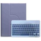 For iPad 10th Gen 10.9 2022 Square Button 360 Degree Rotatable Bluetooth Keyboard Leather Case(Lavender Purple) - 1