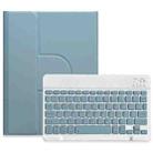 For iPad Air 2022 / iPad Pro 11 2021 Square Button 360 Degree Rotatable Bluetooth Keyboard Leather Case(Mist Blue) - 1