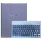 For iPad Air 2022 / iPad Pro 11 2021 Square Button 360 Degree Rotatable Bluetooth Keyboard Leather Case(Lavender Purple) - 1
