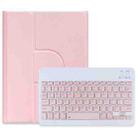 For iPad Air 2022 / iPad Pro 11 2021 Square Button 360 Degree Rotatable Bluetooth Keyboard Leather Case(Pink) - 1