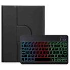 For iPad 10th Gen 10.9 2022 Three-color Backlight Black 360 Degree Rotatable Bluetooth Keyboard Leather Case(Black) - 1