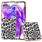 For Motorola Razr 50 Nano Plating Leopard Print Phone Case(Silver) - 1