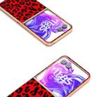 For Motorola Razr 50 Ultra Nano Plating Leopard Print Phone Case(Red) - 3