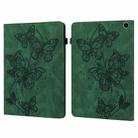 For Amazon Fire Max 11 Embossed Butterfly Pattern Leather Tablet Case(Green) - 1