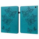 For Amazon Fire Max 11 Embossed Butterfly Pattern Leather Tablet Case(Blue) - 1