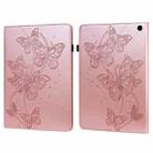 For Amazon Fire Max 11 Embossed Butterfly Pattern Leather Tablet Case(Pink) - 1