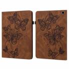 For Amazon Fire Max 11 Embossed Butterfly Pattern Leather Tablet Case(Brown) - 1