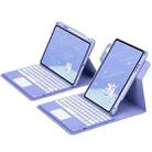 For iPad 10th Gen 10.9 2022 Round Button 360 Degree Rotatable Bluetooth Keyboard Leather Case with Touchpad(Light Purple) - 2