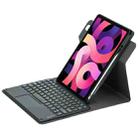 For iPad Air 2022 / iPad Pro 11 2021 Round Button 360 Degree Rotatable Bluetooth Keyboard Leather Case with Touchpad(Black) - 1