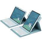For iPad 10th Gen 10.9 2022 Round Button 360 Degree Rotatable Bluetooth Keyboard Leather Case(Mist Blue) - 2