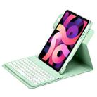 For iPad Air 2022 / iPad Pro 11 2021 Round Button 360 Degree Rotatable Bluetooth Keyboard Leather Case(Mint Green) - 1