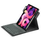 For iPad Air 2022 / iPad Pro 11 2021 Round Button 360 Degree Rotatable Bluetooth Keyboard Leather Case(Black) - 1