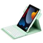 For iPad 10.2 2021 / Air 2019 Round Button 360 Degree Rotatable Bluetooth Keyboard Leather Case(Mint Green) - 1