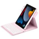 For iPad 10.2 2021 / Air 2019 Round Button 360 Degree Rotatable Bluetooth Keyboard Leather Case(Pink) - 1
