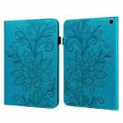 For Amazon Fire Max 11 Lace Flower Embossing Pattern Leather Tablet Case(Blue) - 1
