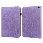 For Amazon Fire Max 11 Lace Flower Embossing Pattern Leather Tablet Case(Purple) - 1