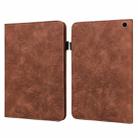 For Amazon Fire Max 11 Lace Flower Embossing Pattern Leather Tablet Case(Brown) - 1